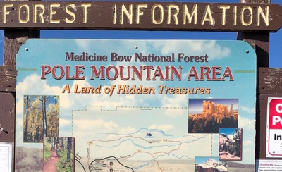 Medicine Bow National Forest Pole Mountain Area Sign, Wyoming