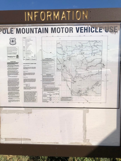 Medicine Bow National Forest Pole Mountain Motor Vehicle Use Sign, Wyoming