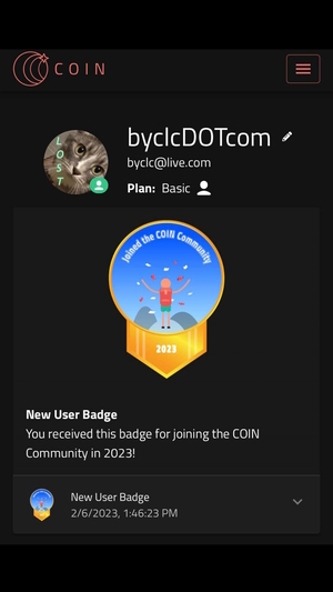 Coin App New User Badge