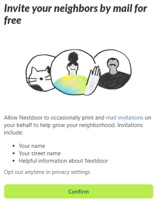 Nextdoor invite